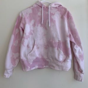 Pink Bleached Tye Dye Hoodie